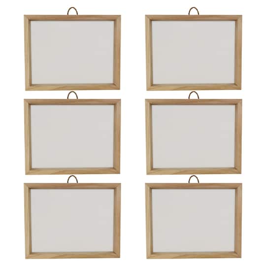 6 Pack: 8" x 10" White Plaque with Unfinished Frame by Make Market®